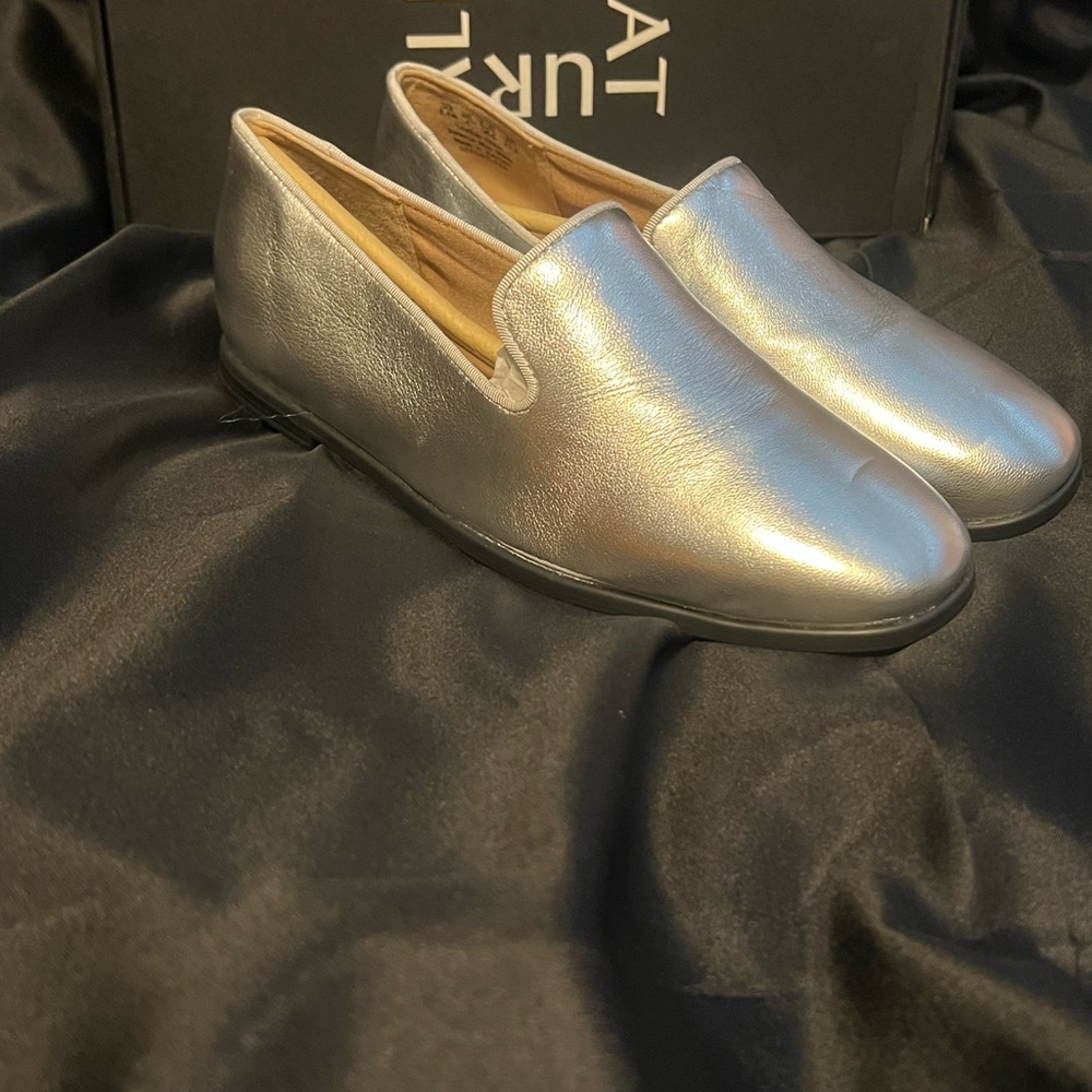 Naturalizer Shimmering Silver Loafers